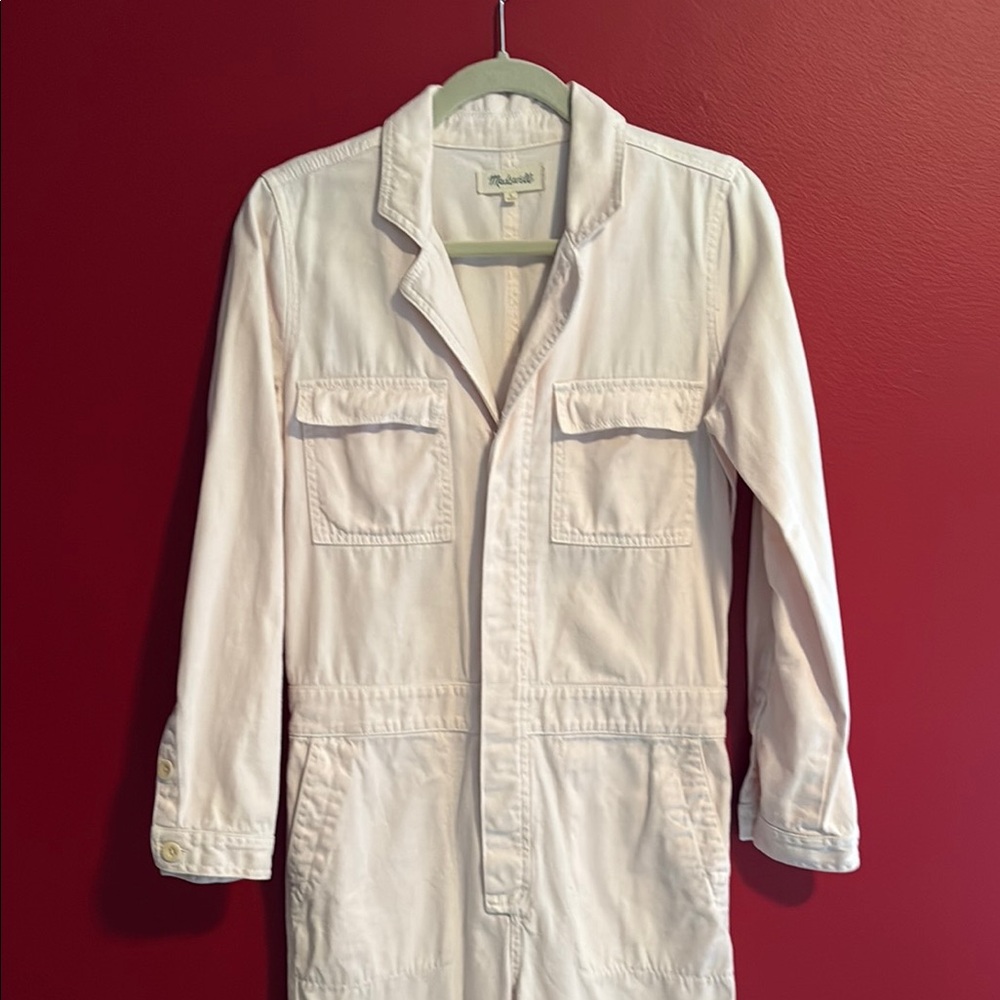 Madewell White Utility Jumpsuit Romper
